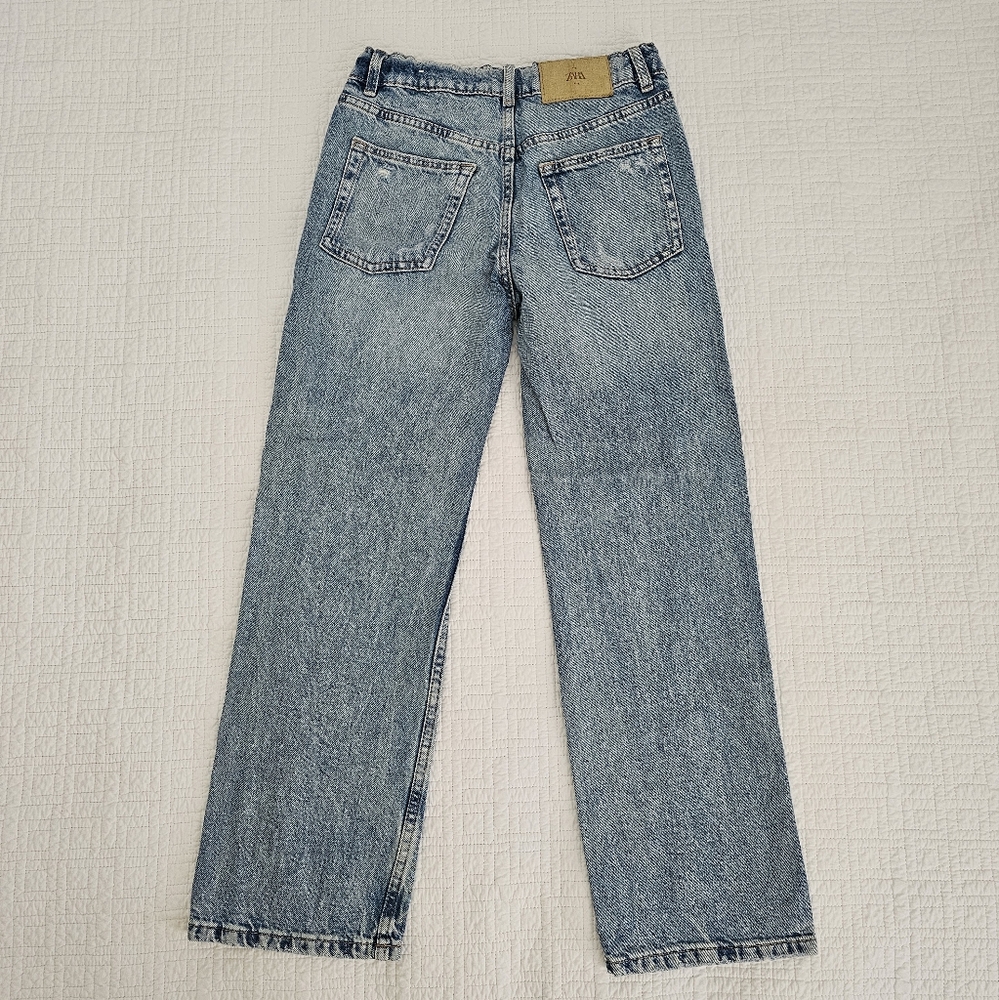 Zara Girls Denim Ripped Jeans - Picture 2 of 14